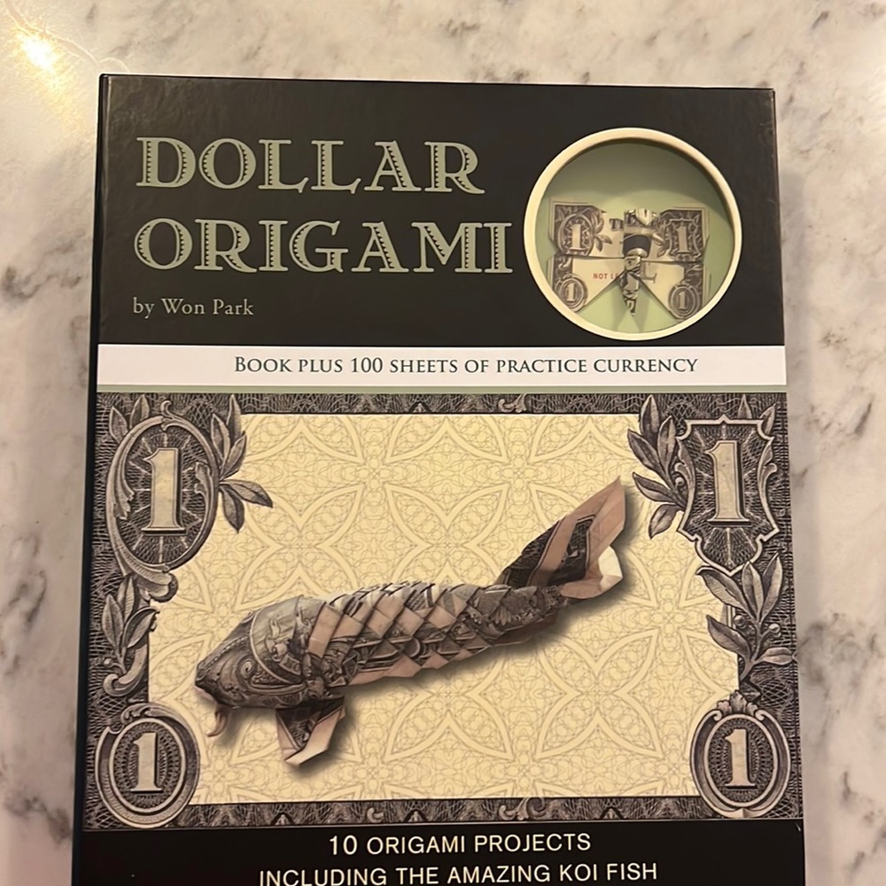 Dollar Origami by Won Park book and practice currency in box